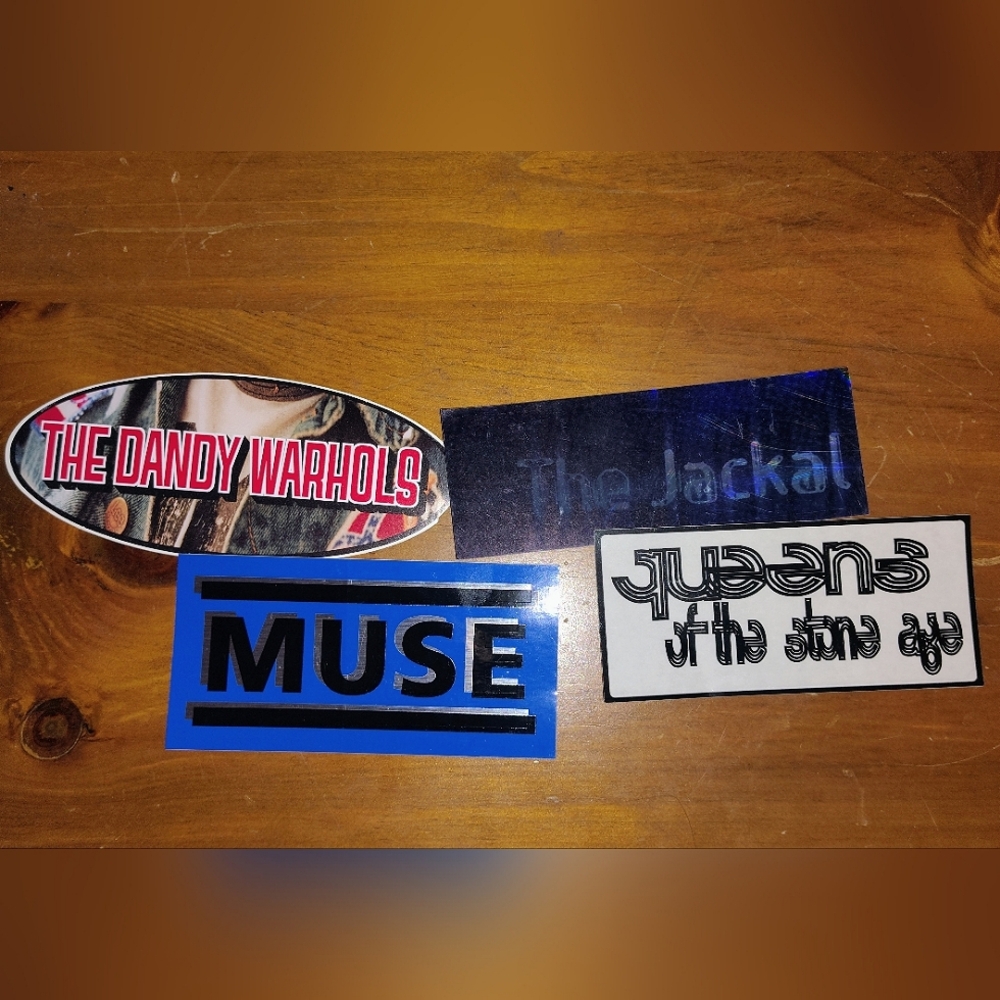Vintage NOS Rock Band Stickers Queens Of The Stone Age, Muse, Dandy Warhols...